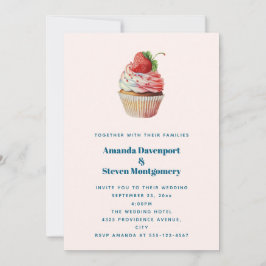 Invitación Boda de postre dulce de fresa