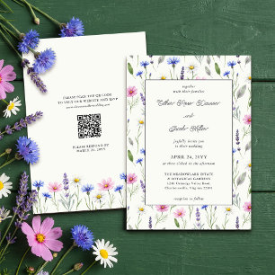 Invitación Boda de pradera botánica de flores silvestres pren