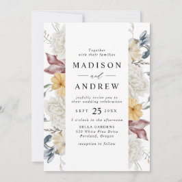 Invitación Boda de pradera de flores silvestres azul polvorie