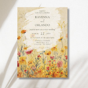 Invitación Boda de pradera de flores silvestres coloridas de