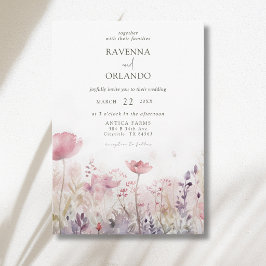 Invitación Boda de pradera de flores silvestres invernales rú