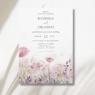 Invitación Boda de pradera de flores silvestres invernales rú