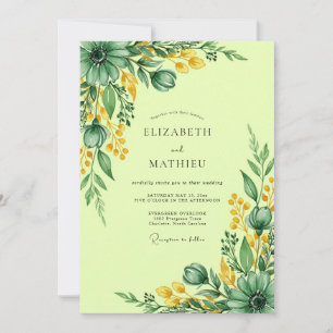 Invitación Boda de pradera fresca verde lima
