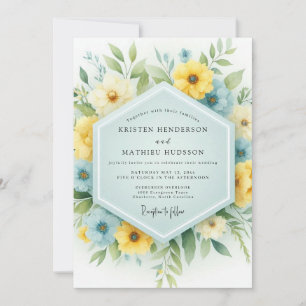 Invitación Boda de prado amarillo y cielo azul