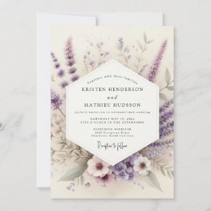 Invitación Boda de prado de acuarela de lavanda