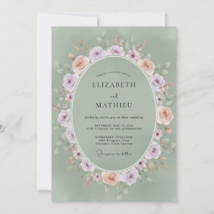 Invitación Boda de prado pastoral verde salvia