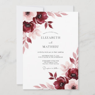 Invitación Boda de prado pictórico de Borgoña