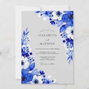 Invitación Boda de prado pintoresco azul real