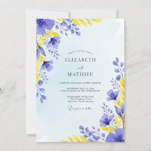 Invitación Boda de prado soleado azul pervinca