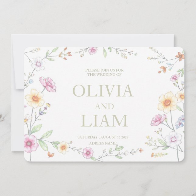 INVITACIÓN BODA DE PRESUPUESTO BOTÁNICO (Anverso)