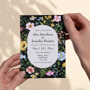 Invitación boda de presupuesto de flores silvestres de acuare