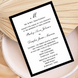 Invitación Boda de presupuesto escoge el color del borde en b<br><div class="desc">¿Estás interesado en una invitación a una boda que se preocupa por tu presupuesto? ¡Esta invitación es para ti! Esta invitación de boda asequible presenta un fondo blanco con un borde de color personalizado que actualmente es negro pero que puede cambiarse a su borde de color personalizado. Todo lo que...</div>