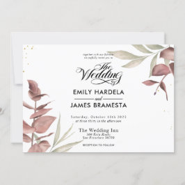 Invitación Boda de presupuesto para acuarela de eucalipto flo