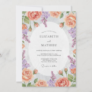Invitación Boda de primavera abrillantada albaricoque