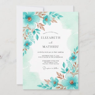 Invitación Boda de primavera Aqua Serena