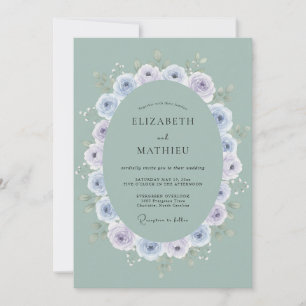 Invitación Boda de primavera armoniosa en verde salvia
