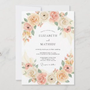 Invitación Boda de primavera armoniosa melocotón