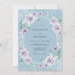 Invitación Boda de primavera azul cielo cautivadora