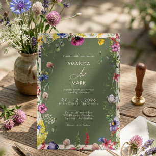 Invitación Boda de primavera boho chic con flores silvestres