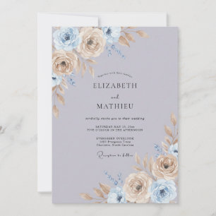 Invitación Boda de primavera cautivadora de lavanda polvorien