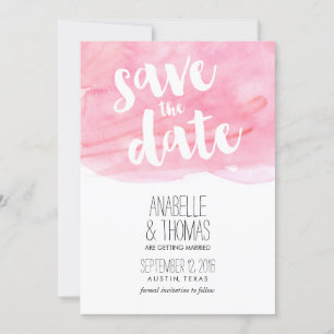Invitación Boda de primavera con acuarela rosa Save the Date