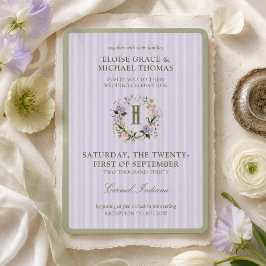 Invitación Boda de primavera con cresta floral de franja de l
