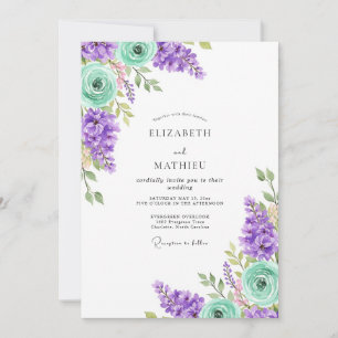 Invitación Boda de primavera con esplendor de lavanda