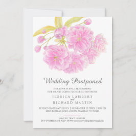 Invitación Boda de primavera con flores rosas pospuesta fecha