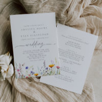 Boda de primavera con flores silvestres coloridas 