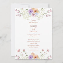 Boda de primavera con flores silvestres modernas
