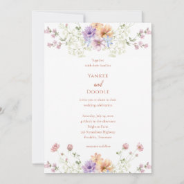 Invitación Boda de primavera con flores silvestres modernas