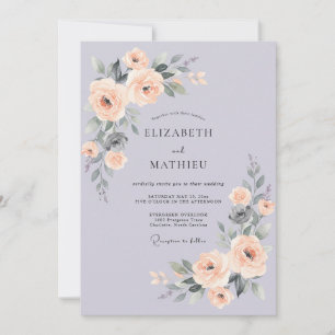 Invitación Boda de primavera con lavanda pulida