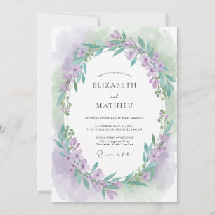 Invitación Boda de primavera con niebla de lavanda
