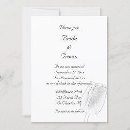 Invitación Boda de primavera de boceto tulipán