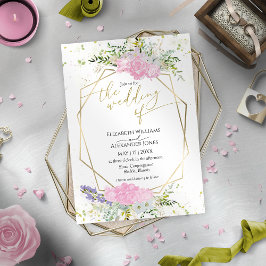 Invitación Boda de primavera de flores silvestres en color pa