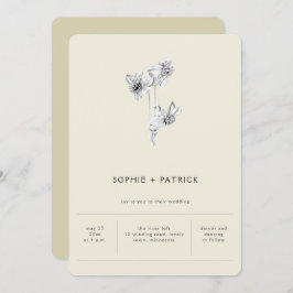 Invitación Boda de primavera de narcisos minimalistas moderno