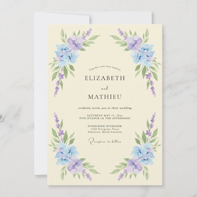 Invitación Boda de primavera delicada crema (Anverso)