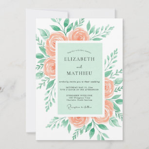 Invitación Boda de primavera efervescente en verde menta