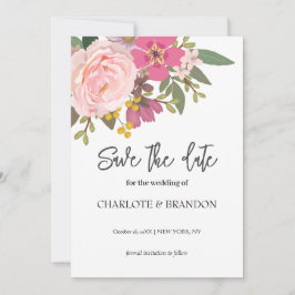 Invitación Boda de primavera en el jardín floral rosado salva