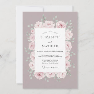 Invitación Boda de primavera en malva pulido