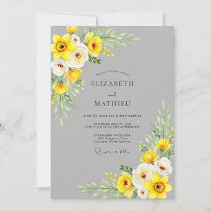 Invitación Boda de primavera encantadora con humo amarillo