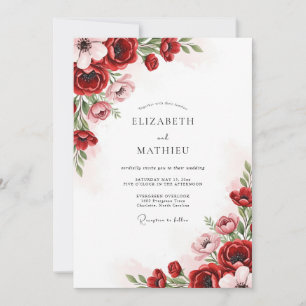 Invitación Boda de primavera espléndida roja