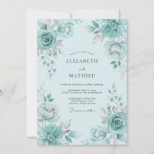 Invitación Boda de primavera exuberante en verde espuma de ma