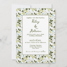 Invitación Boda de primavera flor azul grosella jardín verde