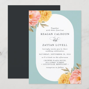 Invitación Boda de Primavera Flor de Peonía Rosa