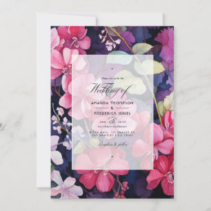 Invitación Boda de primavera floral actual y Rosa
