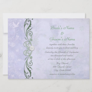 Invitación Boda de Primavera Floral Azul Vinca