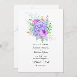 Invitación Boda de primavera floral Código QR Rsvp
