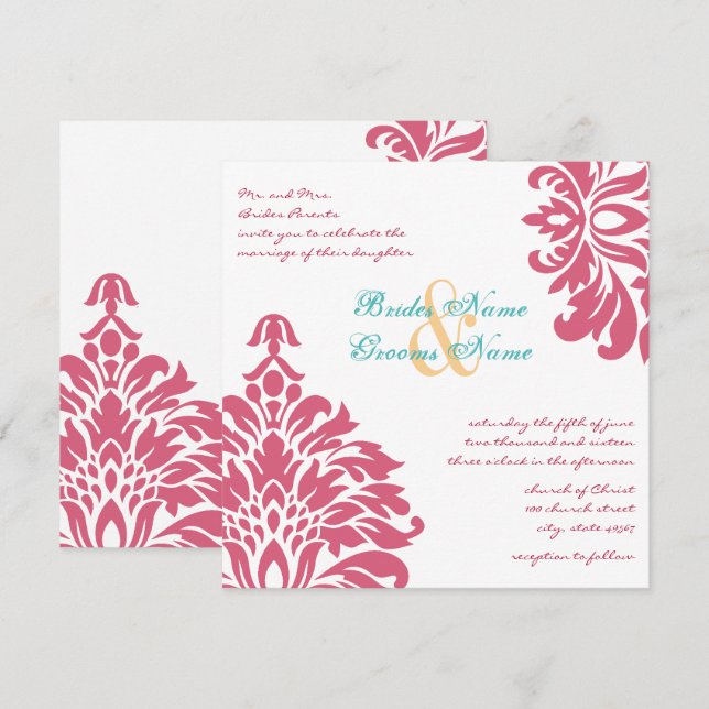 Invitación Boda de Primavera Floral Colorida (Anverso / Reverso)