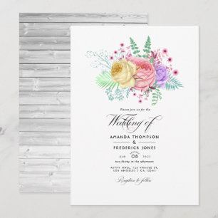 Invitación Boda de Primavera Floral Rústica
